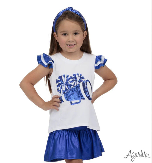 Ruffle Sleeve Sequin Cheer Top