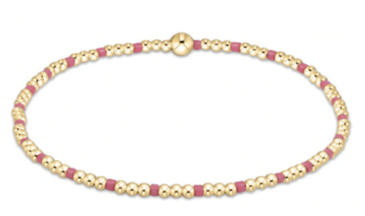 Hope Sincerity Pattern 2mm Bead  Bracelet - Bright Pink