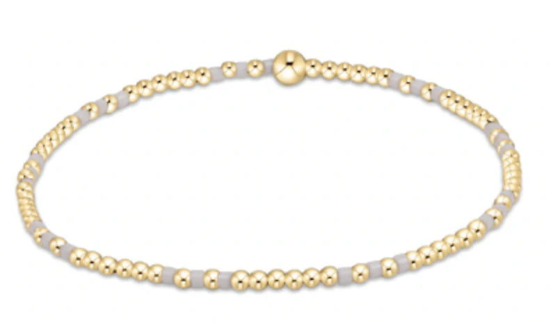 Hope Joy Pattern 2mm Bead Bracelet - White