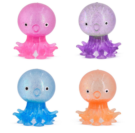 Glitter Octopus Suction Squeeze Toy