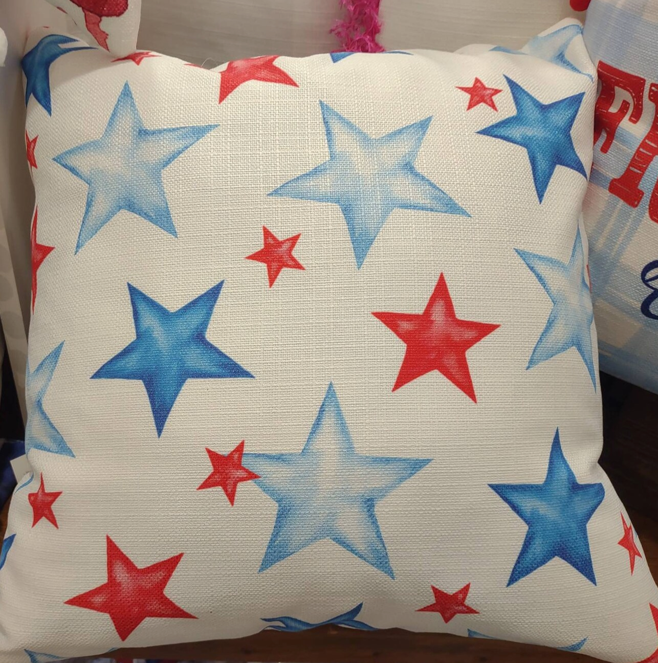 Red, White & Blue Starred Pillow