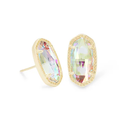 Ellie Earring Gold Dichroic Glass