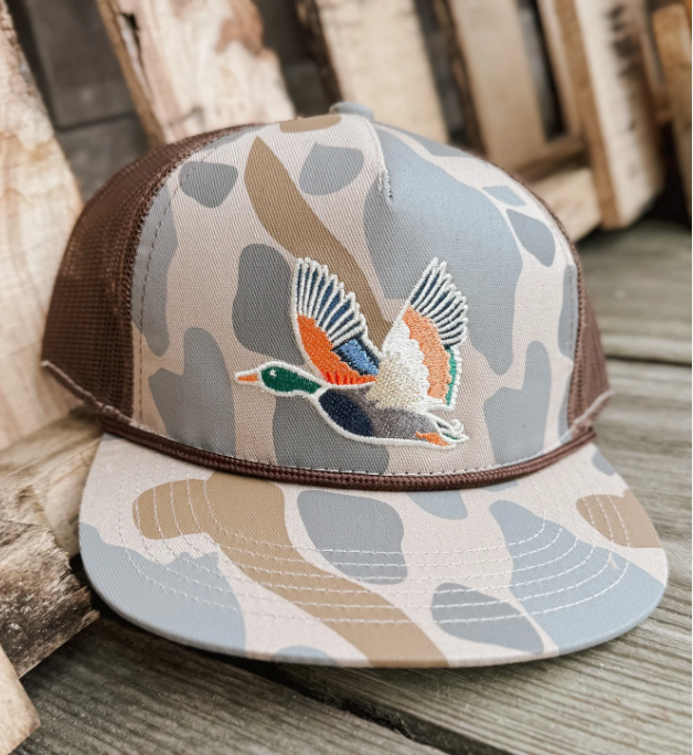 Youth Cap in Retro Camo Duck