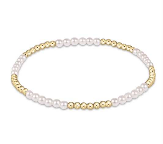 Classic Blissful Pattern 2.5mm Bead Bracelet 3mm Pearl