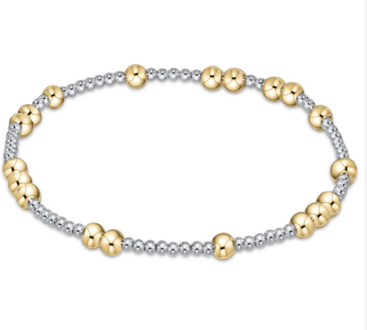 HOPE UNWRITTEN 4MM BEAD BRACELET - MIXED METAL