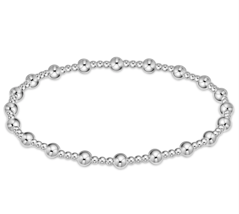 CLASSIC SINCERITY PATTERN 4MM BEAD BRACELET - STERLING