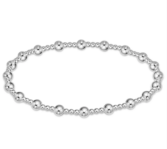 CLASSIC SINCERITY PATTERN 4MM BEAD BRACELET - STERLING