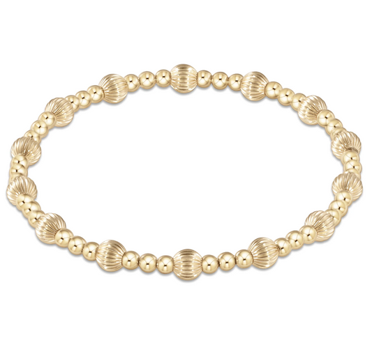 DIGNITY SINCERITY PATTERN 5MM BEAD BRACELET - GOLD