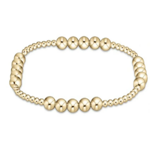 CLASSIC BLISSFUL PATTERN 2.5MM BEAD BRACELET - 5MM GOLD