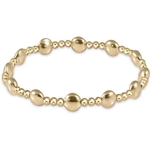 HONESTY GOLD SINCERITY PATTERN 6MM BEAD BRACELET