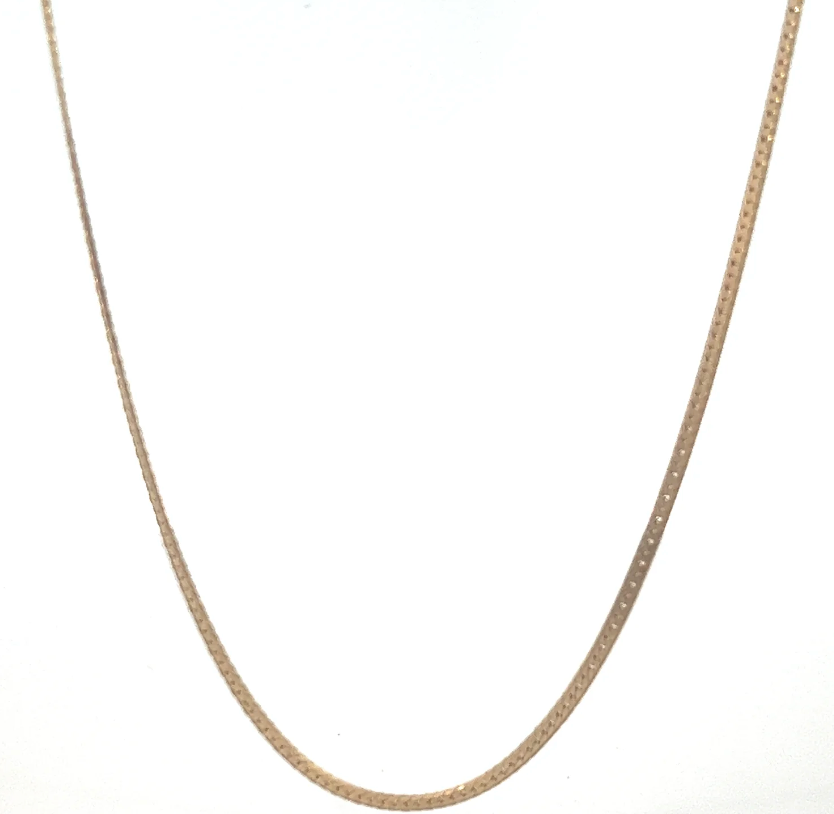 17" CHOKER HERRINGBONE CHAIN - GOLD