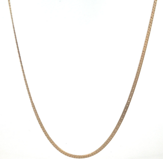 17" CHOKER HERRINGBONE CHAIN - GOLD