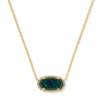 Elisa Pendant Necklace Gold Night Kyocera Opal