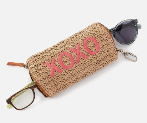 Spark Double Eyeglass Case in Meadow Woven Straw