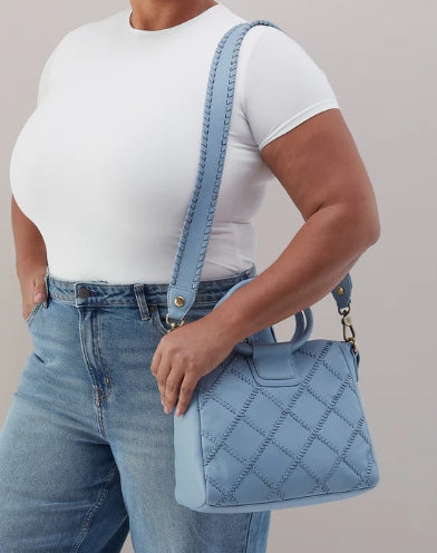 Sheila Medium Satchel in Cloud Leather Bluebell