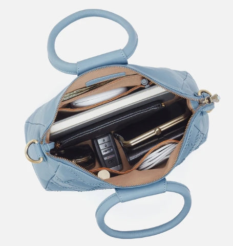 Sheila Medium Satchel in Cloud Leather Bluebell