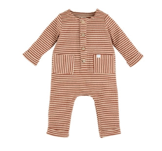 Waffle Brown Stripe One-Piece