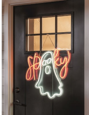 Neon Ghost Door Hanger