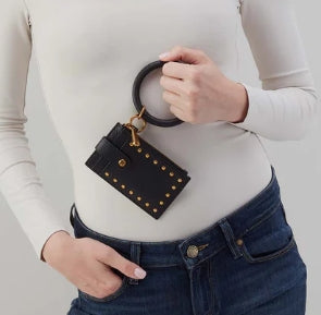 Ring Credit Card Wristlet in Black