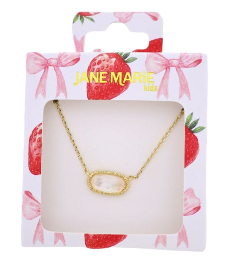Kids Gold Necklace with Clear Stone