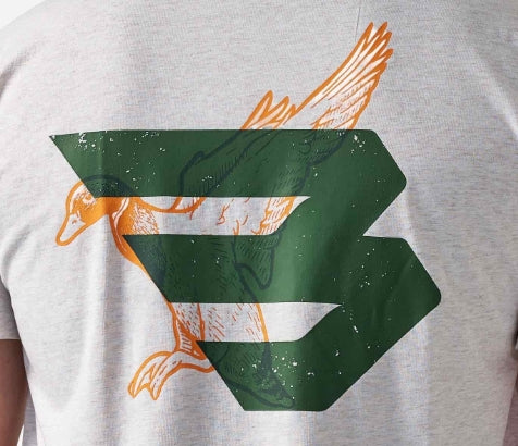 SHORT SLEEVE TEE - DUCK FLYING B (GREEN) LOGO - OATMEAL