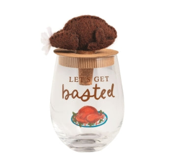 Thanksgiving Wine Glass & Stopper Set