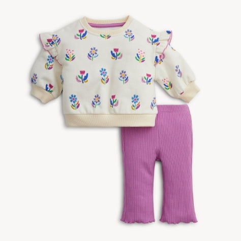 Floral Ivory Girls Two-Piece Set