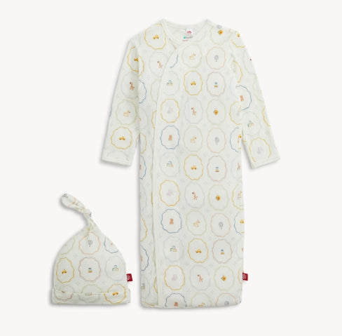 Nursery Magic Cream Modal Gown + Hat Set