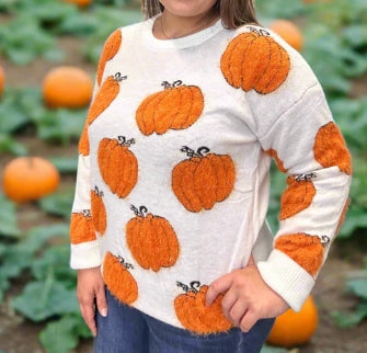 Fuzzy Pumpkin Sweater