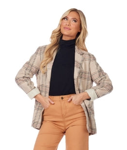 Bynes Cream Plaid Blazer