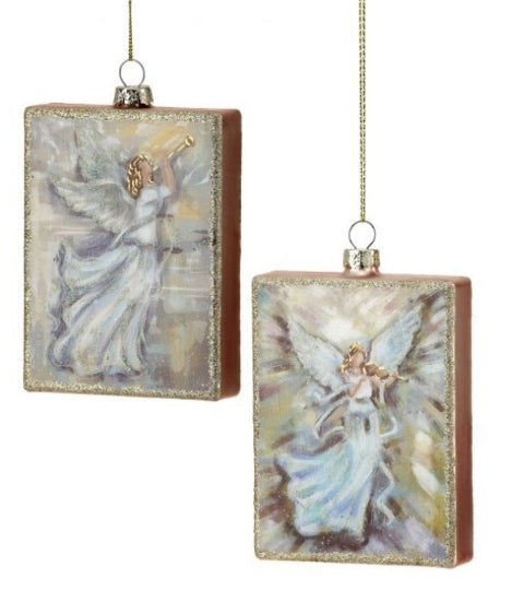 4.5" Glass Angel on Book Ornament
