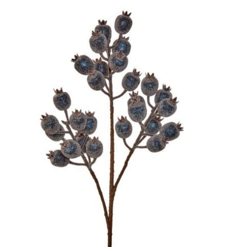 24" Icey Pomegranate Berry Spray in Blue