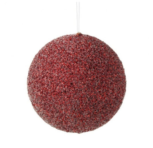 5.5" METALLIC BEADED BALL ORNAMENT