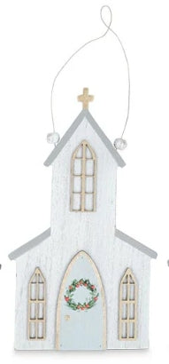 Wood Church Ornament