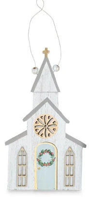 Wood Church Ornament