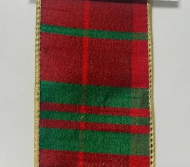 Red/Green Plaid Pattern Ribbon