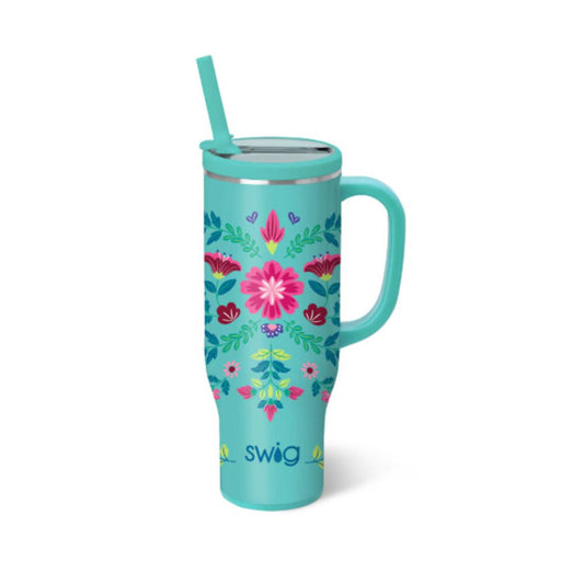 Mega Mug 30oz Flora Azul