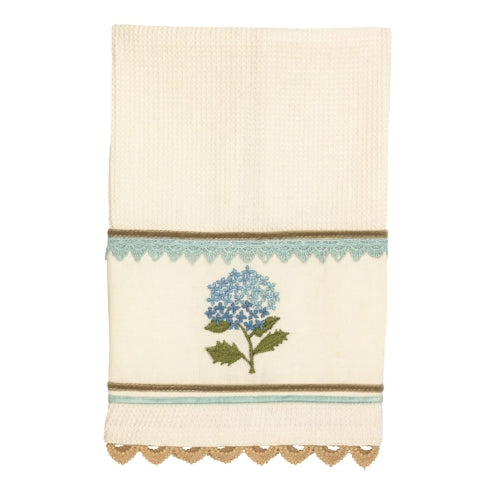 Floral Embroidered Waffle Towel