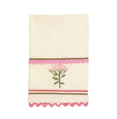 Floral Embroidered Waffle Towel