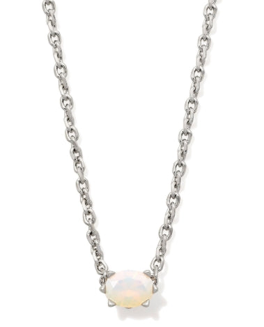 CAILIN CRYSTAL PENDANT NECKLACE SILVER CHAMPAGNE OPAL CRYSTAL