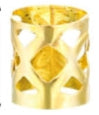 Gold Bead Spacer with Design