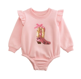 Sequin Boot Sweatshirt Bubble