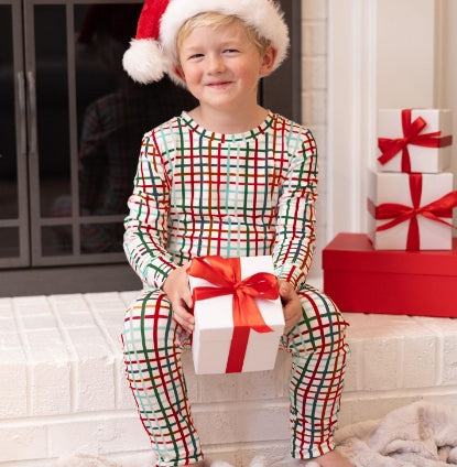 Annie Family Plaid Christmas Pajamas - Kids Set