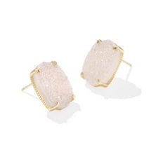 Daphne Large Stud Earrings in Gold Iridescent Drusy