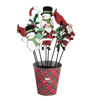 Christmas Plant Glass Stakes