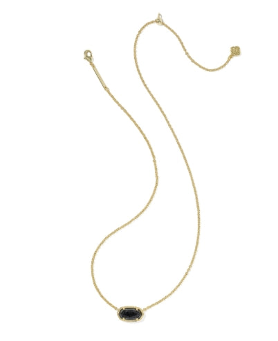ELISA BOO SHORT PENDANT NECKLACE GOLD BLACK GRANITE