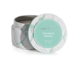 Coconut Santal Modern Marble Travel Tin Candle 8.5oz