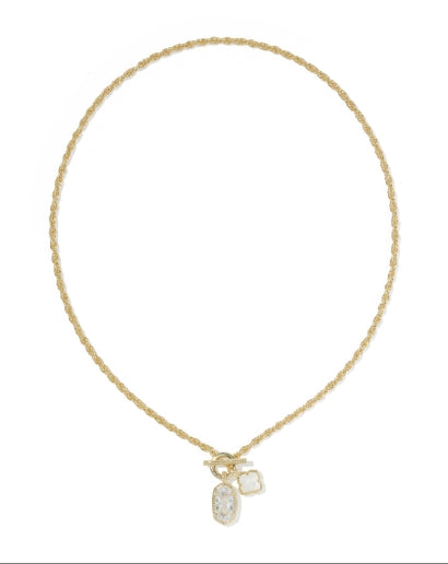 ELOISE CHARM NECKLACE GOLD CRYSTAL IVORY ILLUSION