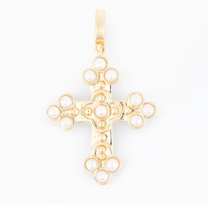 Sophie Pearl Cross Charm