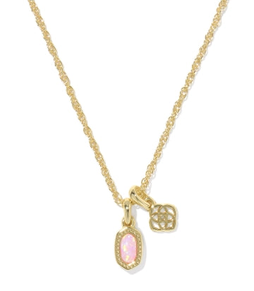 MINI ELISA DIRA NECKLACE GOLD LIGHT PINK LAB GROWN OPAL